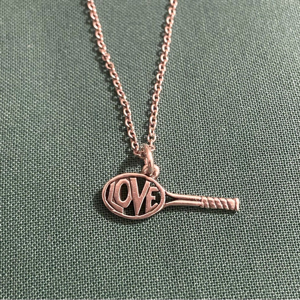 RETIRED James Avery Love Tennis Racquet sterling silver